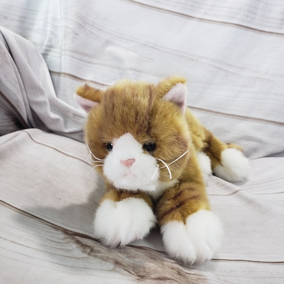 Bearington Collection Orange Tabby Cat Plush Stuffed Toy Realistic 15 Inch - Picture 1 of 11